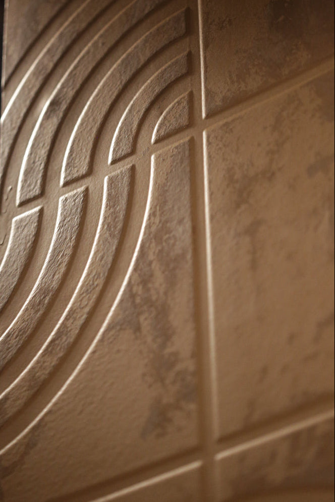 DIMENSE dimensional wallcovering with printed color and tactile embossing
