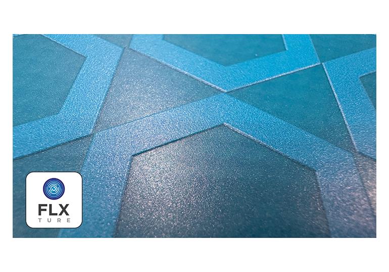 Close-up of a Canon UVgel FLXture print with tactile surface detail